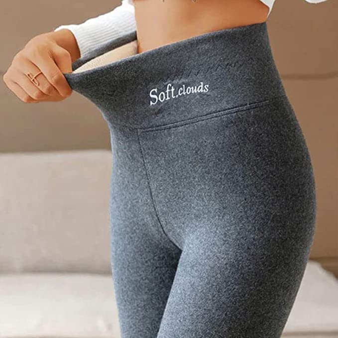 Legginsy Z Podszewką Damskie Zimowe, Legginsy Termiczne Dla Kobiet Z Wysokim Stanem Ciepłe Podszyte Polarem Spodnie Do Joggingu Spodnie Dresowe Nastoletnie Dziewczęta Długie Sportowe Bawełniane