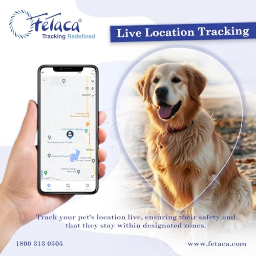 Image of FeTaca New Smart 4G Waterproof Pet GPS Tracker for Dogs, Small Cats & Other Animals with 1 Year Free Subscription of Tracking Platform & Data SIM