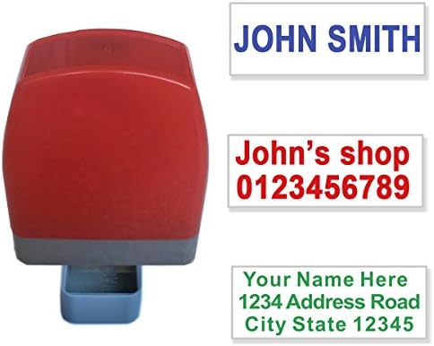 Custom Self Inking Rubber Stamp Customize Name Address Pre-Inked Stamp. 1 to 3 Lines. 8 Colors.