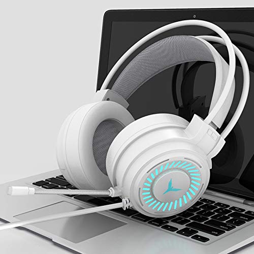 3,5 mm Słuchawki Nauszne Przewodowe do Gier, Słuchawki Dźwięk Przestrzenny Stereo do Komputera Notebook z Mikrofonem, Różowe