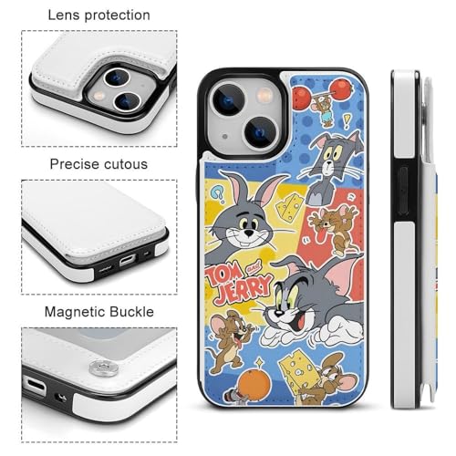 iPhone13 Mini用ケース 手帳型 トムとジェリー 【全機種対応】 アイフォン13 Mini用ケース スマホケース 財布型 PUレザー おしゃれ 背面カード収納 スタンド機能 携帯カバー 耐衝撃