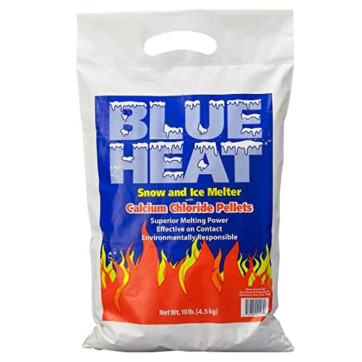 Blue Heat Snow and Ice Melter Rock Salt - 10lbs Bag - Heat Generating Pellets - Concrete and Surface Safe - Industrial Grade - Home and Commercial Use - Blue Tint - Works in -25° F