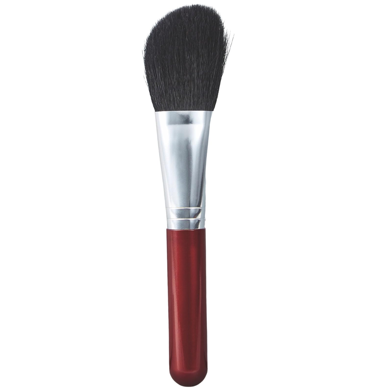Oku 59052400 Kumano Flower Brush Powder Brush, Inclined, Burgundy Red, Made in Japan, 100% Goat Hair, Makeup Brush, Cute, Mini, Portable, Cheek, Compact, Soft, Travel, Face Brush, Soft Touch, Cosmetic