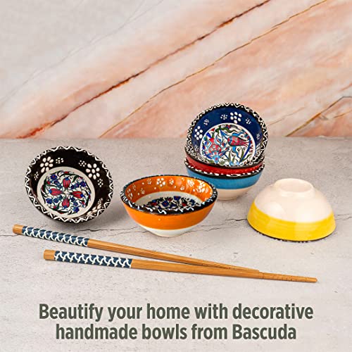 Bascuda Decorative Bowl Set Of 6 With Gift Box - Handmade 3.15''- 8Cm Decorative Bowls For Home Decor, Office Decor, Multicolor, Dipping, Finger, Small Serving Bowls - 3.15 Inch Bowls (Tulip Style) #TOP3