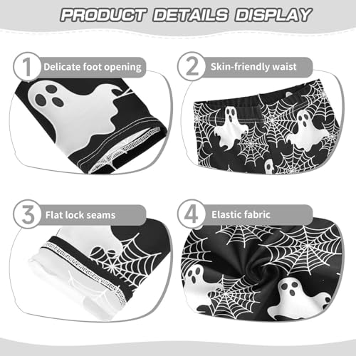 White Ghost Spider Web Girls Leggings Soft Stretch Workout Yoga Dance Pants for Kids Casual Tights3