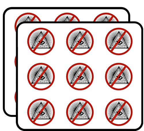 Round No Illuminati Pyramid Eye Sign -Anti Masonic New World Cult Sticker for Scrapbooking, Calendars, Arts, Album, Bullet Journals 2