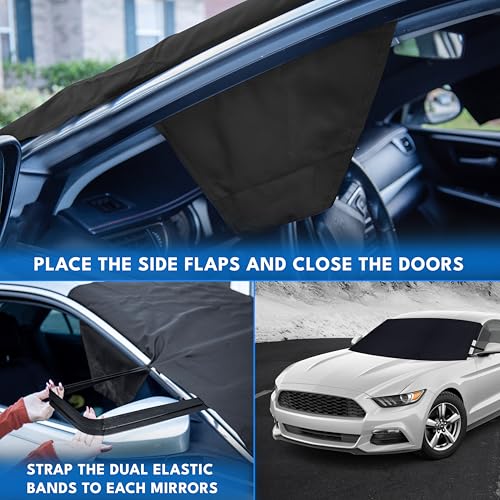 Autovir Windshield Cover for Ice and Snow | Oxford Fabric Windshield Cover for SUV, Sedan, Coupe & Hatchback | Protection from Snow, Ice & Frost | Winter Car Accessories by Autovir - Image 5
