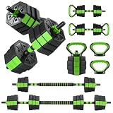 4 in 1 Adjustable Dumbbell Set, 88LBS Free Weight Set Used as Dumbbell, Barbell, Kettlebell and Push-up, Octagonal Anti-Roll,Home Gym Fitness Workout Equipment for Men and Women