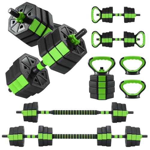 Adjustable Dumbbells, 44/66/88Lbs Free Weight Set with Connector, 4 In1 Weight Dumbbell Set Used As Kettlebells, Barbell, Push Up Stand, Fitness Exercise for Home Gym Suitable Men/Women Blac