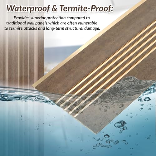 Image of Plantex Louvers Panel for Wall /8 Feet Wall Panels /3D Charcoal Panel for Interior Walls Decor - Pack of 7 Covers - 56 Sq. Ft, Size-1 Feet x 8 Feet (WD-2204)
