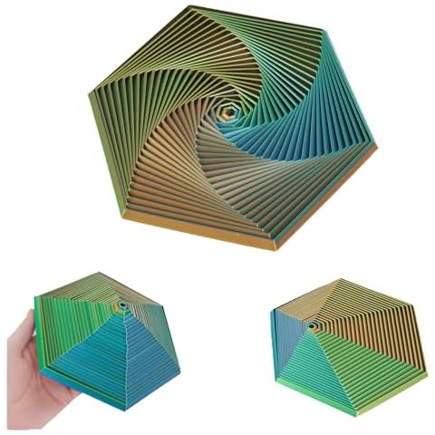 Fractal Fidget Hexagon, 3D Printed Hexagonal Toys,Hexagon Fidget Toy，Infinity Cube Fidget Toy 3D Printed Anxiety Toys for Stress Relief and Desk Fidgeting(5.75in)-B Cover