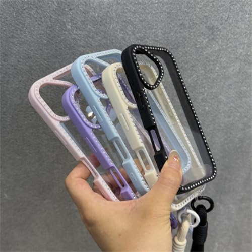 Coque antichoc rose pour iPhone 11 avec cordon de transport