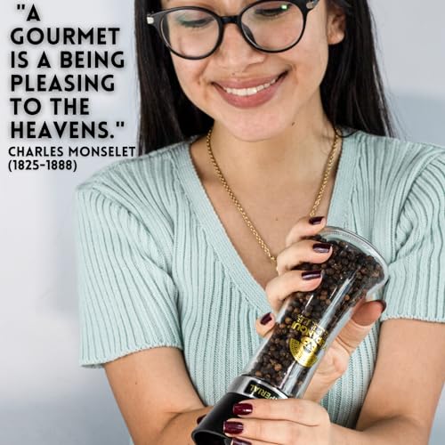 Yupanqui Organic Black Pepper Grinder, Best Manual Peppermill for Kitchen