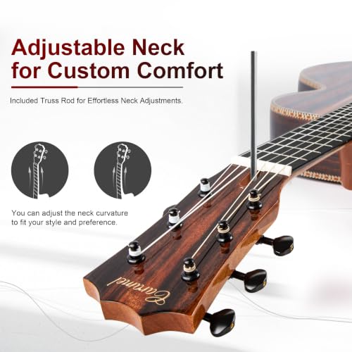 Image of 30inch Caramel GEG94 Ebony Wood Electric Guitalele