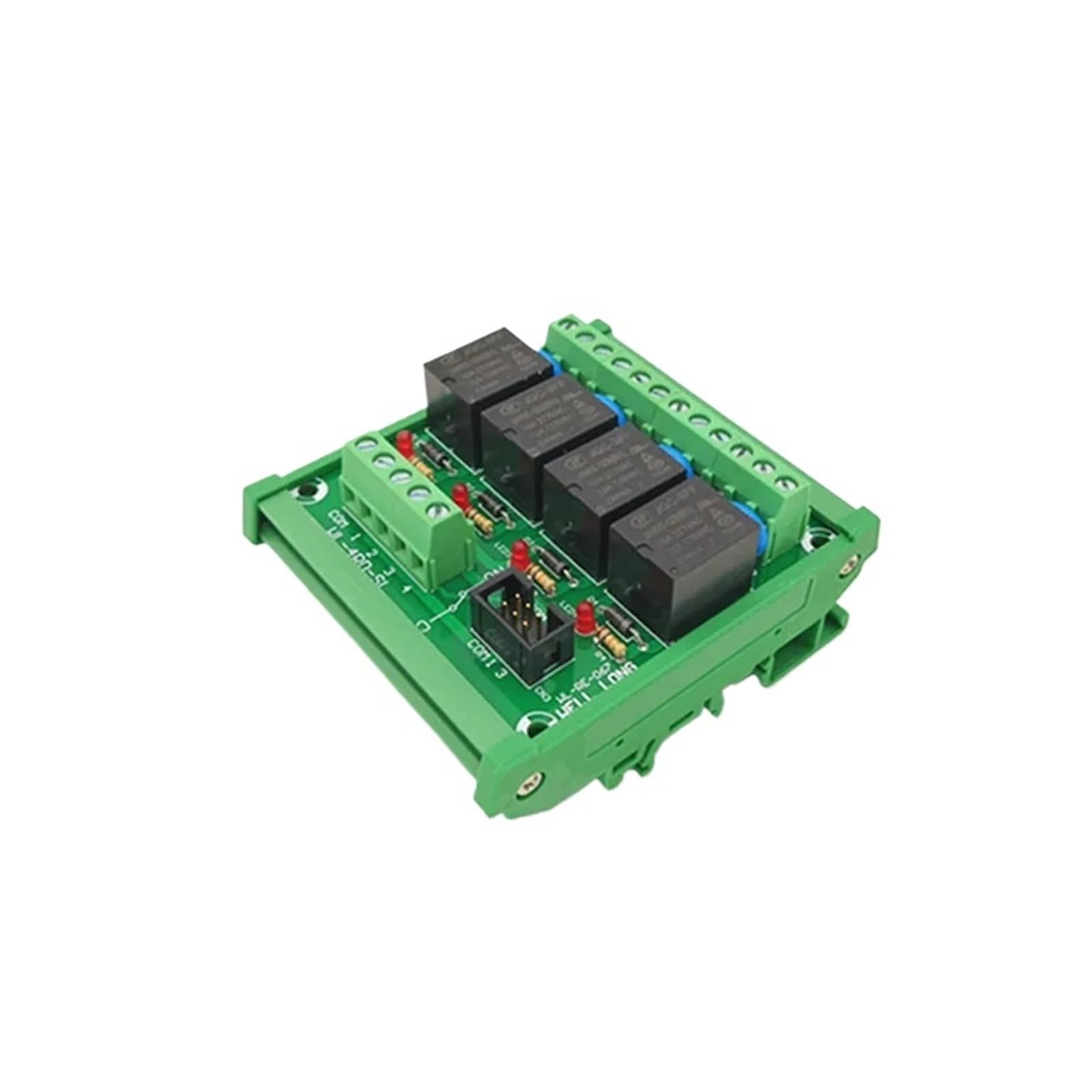 Modulo relè PLC Modulo di interfaccia relè di potenza 12V 15A tipo NPN a 4 canali con montaggio su guida DIN, HF JQC-3FF-12V-1ZS