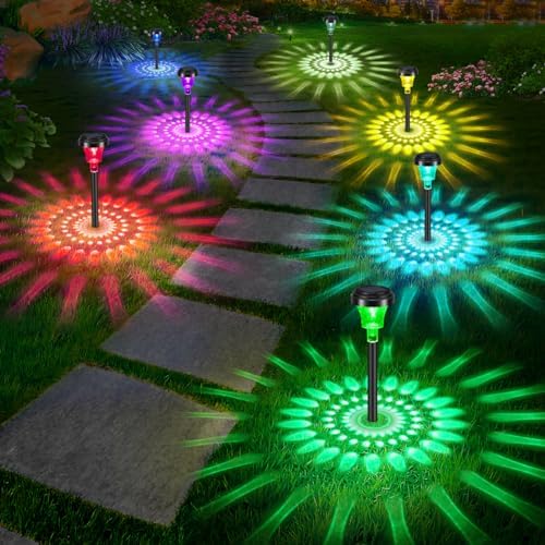 Nupostai Bright Solar Pathway Lights 8 Pack,Color Changing+Warm White LED Path Lights Outdoor,IP67 Waterproof, Solar Powered Garden Lights for Walkway Yard Backyard Lawn Landscape Decorative Nupostai Bright Solar Pathway Lights 8 Pack,Color Changing+Warm White LED Path Lights Outdoor,IP67 Waterproof, Solar Powered Garden Lights for Walkway Yard Backyard Lawn Landscape Decorative