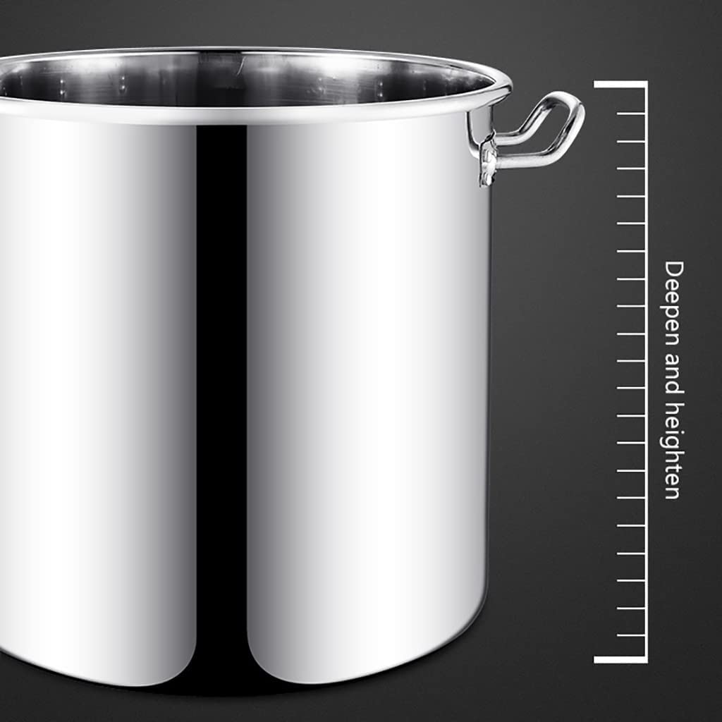 Generico Pentola in Acciaio Inossidabile con Coperchio - Pentola per zuppa Resistente da 8-55 Litri, pentola Profonda con Fondo Composito, Ideale per bollire, stufare e Cucinare pasti abbondanti