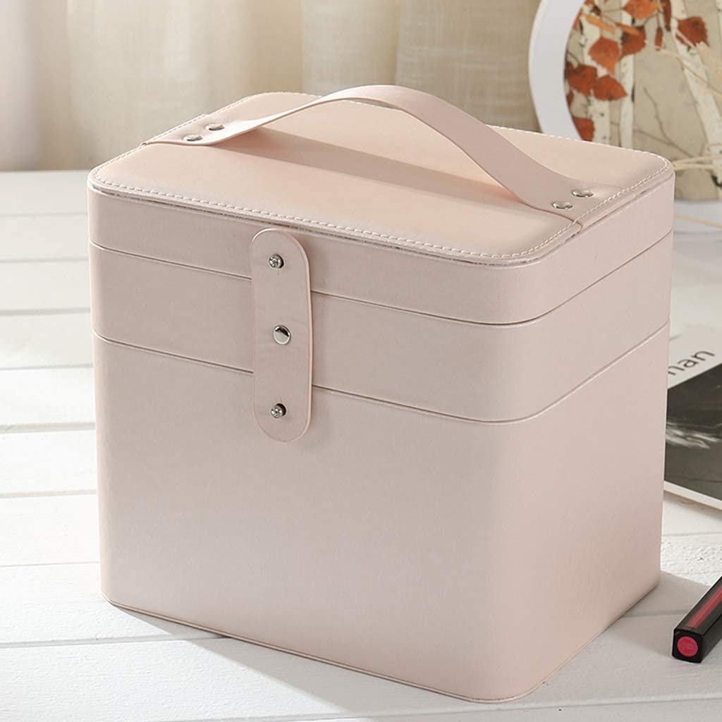 Doppelschicht Reise-Make-up-Tasche, großer kosmetischer Fallorganisator passt Flachen vertikal, obere Schicht für Bürsten, Pinzetten, Eyeliner, schwarz (Color : A)