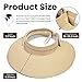 Simplicity Women Travel Straw hat w/ Wide Brim Roll-up Sun Visor, Beige Brown Mix