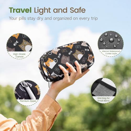 Image of Weekly Travel Pill Organizer 2 Times a Day AM PM Rainbow Pill Box