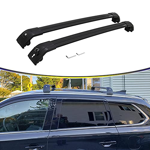 Jeu de 2 barres de toit de 159 kg en aluminium noir pour Toyota 4RUNNER TRD Pro Sport de 2010 à 2024, porte-bagages d'extension pour le toit avec barres transversales
