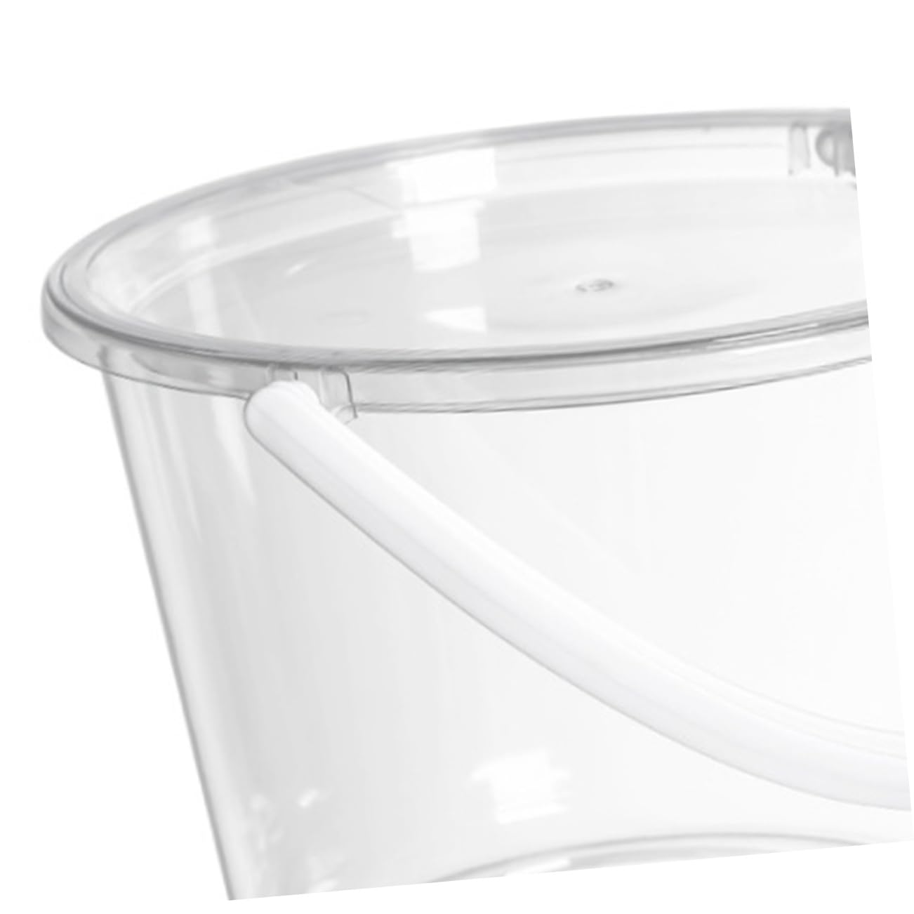 Transparentes Wascheimer Satz mit Griff und Deckel aus Kunststoff