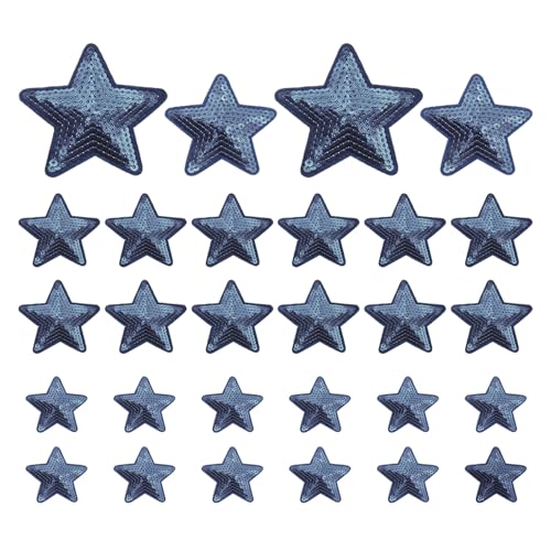PATIKIL Sequin Star Iron on Patches, 28 Pcs Sew on Applique Patch Embroidery Sequin Glitter Patches for DIY Shoes Clothes Hats Backpacks Costume, Dark Blue PATIKIL Sequin Star Iron on Patches, 28 Pcs Sew on Applique Patch Embroidery Sequin Glitter Patches for DIY Shoes Clothes Hats Backpacks Costume, Dark Blue