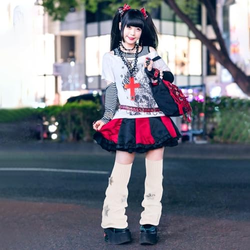 Image of Junely Leg Warmers for Women Kawaii Leg Warmer Cute Legwarmers Japanese Socks Emo Lolita Gyaru Harajuku Accessories