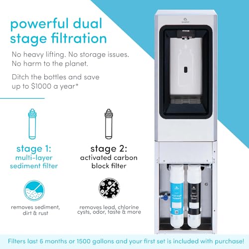 Image of Avalon Freestanding Bottle Filler, Sensor Dispensing, UV Cleaning, Digital Bottle Counter Display, Dual Filtration, WiFi Enabled