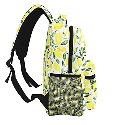 Vintage Watercolor Lemons Citrus Backpack Bookbag 16 inch Laptop Bag Shoulder Bag Casual Daypack for Teenager4