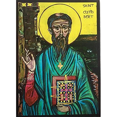 St. Cuthbert Icon.Wood Icon of Saint Cuthbert Cover
