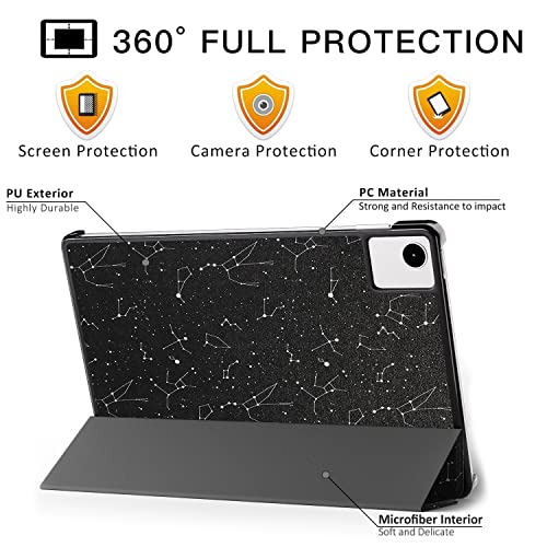 Image of SwooK Polycarbonate Flip Cover Case for Realme Pad X 11 inch Tablet Trifold Stand Lightweight Slim Protective Folio Flip Cover Case (Constellation)