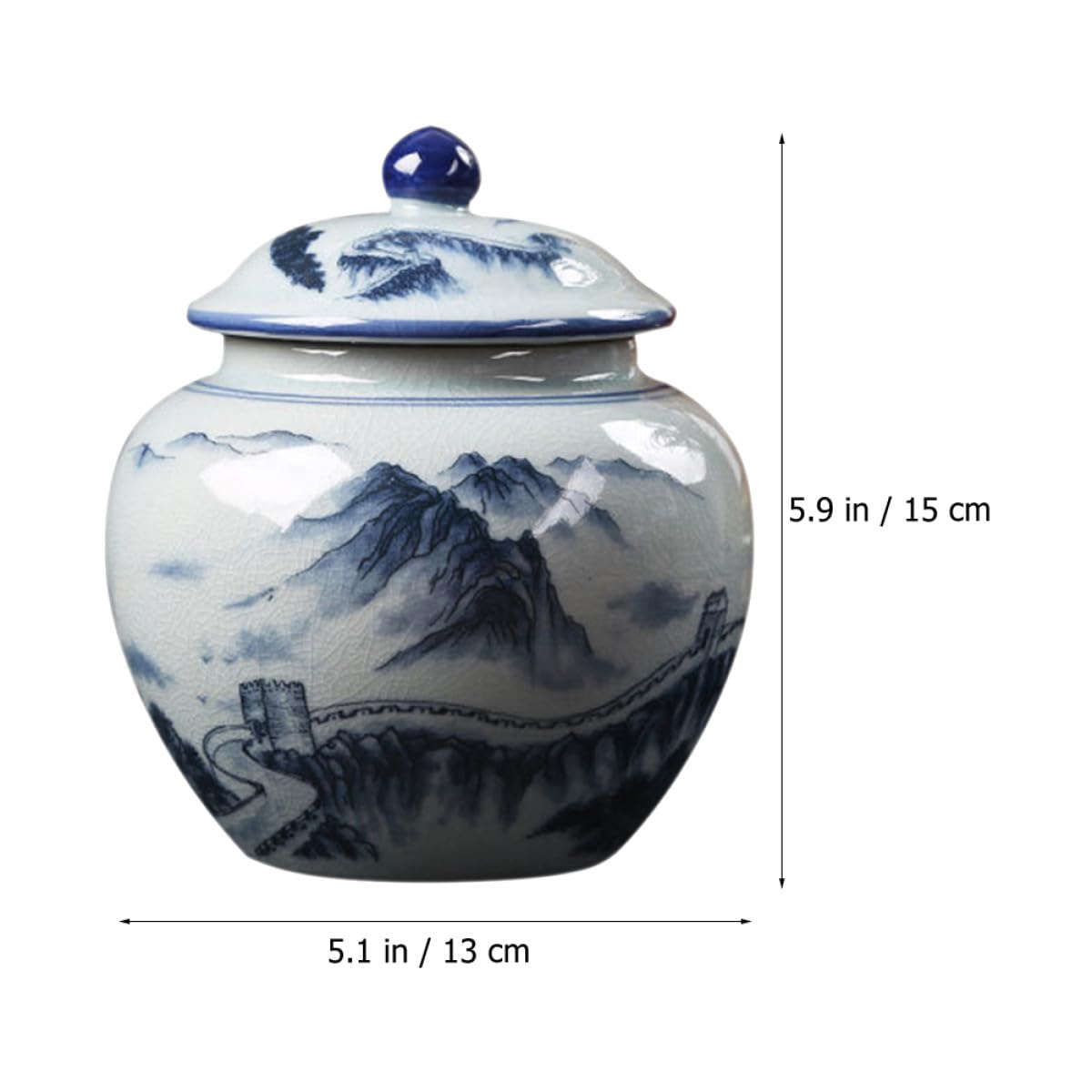 Teedose Dekorativ im Chinesischen Stil Keramik mit Dicht Schließendem Deckel und Luftdicht als Geschenk für Tee Kaffee und Nüsse das Café