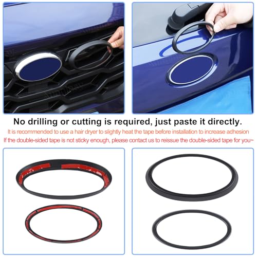 Image of Car Front Rear Emblems Ring Trim Cover Compatible with Subaru Crosstrek 2024 2025 Rear Trunk Tailgate Emblem Badge Logo Cover Front Hood Grille Circle Ring Center Logo Decorative Cover ABS Accessories