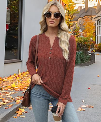 Image of XMTOPYE Sweaters for Women Fashion Long Sleeve Tops Pullover V Neck Casual Loose Sweatshirt