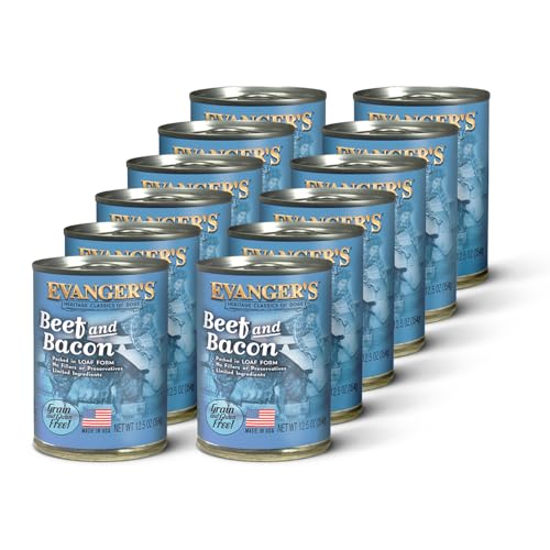 Evanger's Heritage Classics Beef & Bacon Dog Food – 12 Count, 12.5 oz Each – Grain & Gluten Free Loaf for Dogs – Limited Ingredient Recipe – Natural Protein-Rich Nutrition