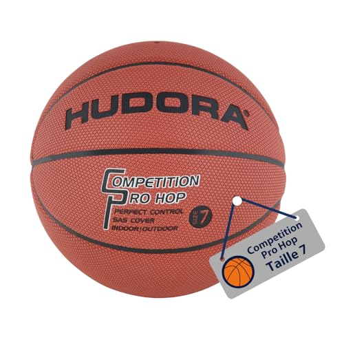 Ballon de basket officiel taille 7 HUDORA Competition Pro aux normes intérieures et extérieures