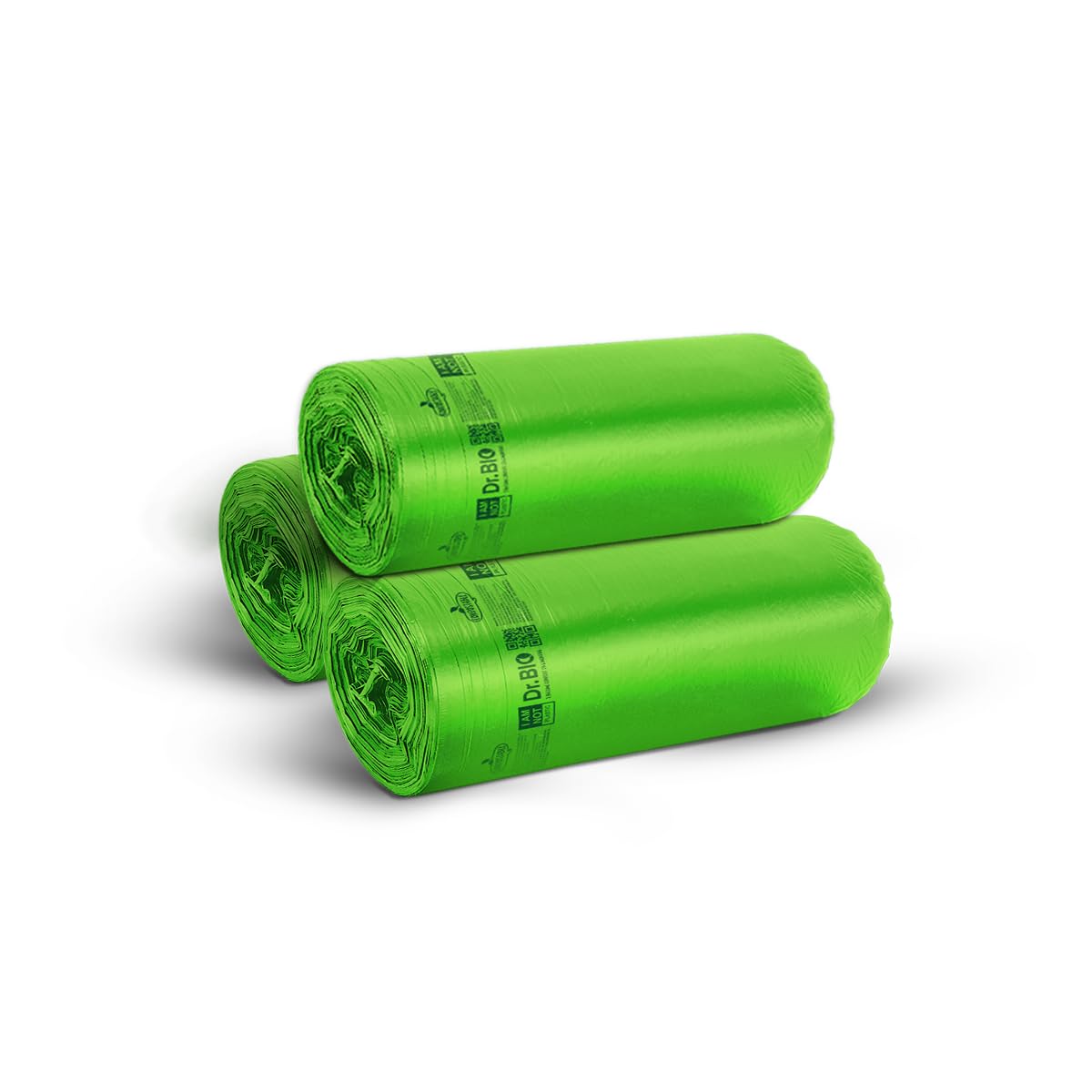 Dr. Bio Compostable Biodegradable Eco Friendly Garbage Bags 17 X 19 Inches (Small) 45 Count Bags (3 Rolls) Dustbin Bag/Trash Bag With Leak Resistant - Green Color Cpcb Certified