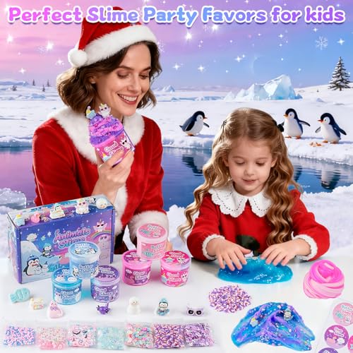Image of 6 Pack Slimes, Slime for Kids Animal Wonderland, Butter Cloud Slime kit for Girls Ages 8-12, Toys for Girls and Boys, Birthday Halloween Christmas Party Favors for Kids Goodie Bag Stuffers