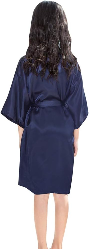 Toddler Kids Baby Boys Girls Silk Satin Bath𝐫obe Long Sleeve 𝐊imono 𝐑obes Infant 𝐍ightgown 𝐒leep𝐰ear