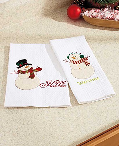 Handtücher mit Schneemann-Motiv, 2 Stück Cover