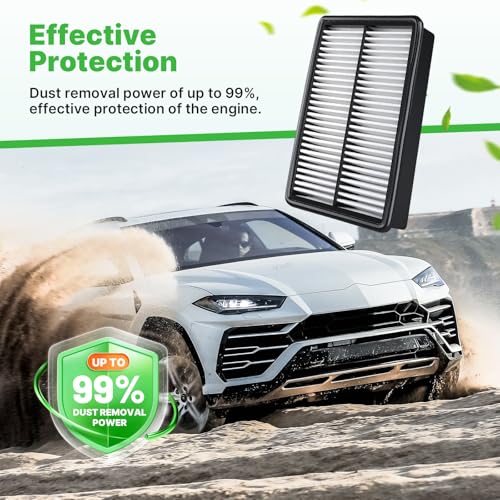 Image of Engine+Cabin Air Filter Fit for 2019-2024 Kia Forte, 2017-2020 Elantra | 2020-2023 Forte5, 2018-2020 Elantra GT, 97133-F2000, 28113-F2000, 99% Filtration Efficiency, Easy Install, Odor control