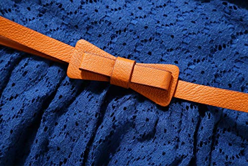 Lace Dress Girls Navy Flower Dress 7-16 Casual Dresses For Teens Wedding Party Easter Christmas Formal Dress With Belt Long Sleeve Lace Dress For Girls (Size 12-13 Years)=Ls Navy Blue-180 #TOP4