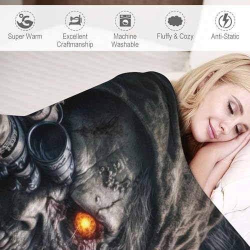 Couverture zombie army plaid flanelle chaud housse de canapé - 4
