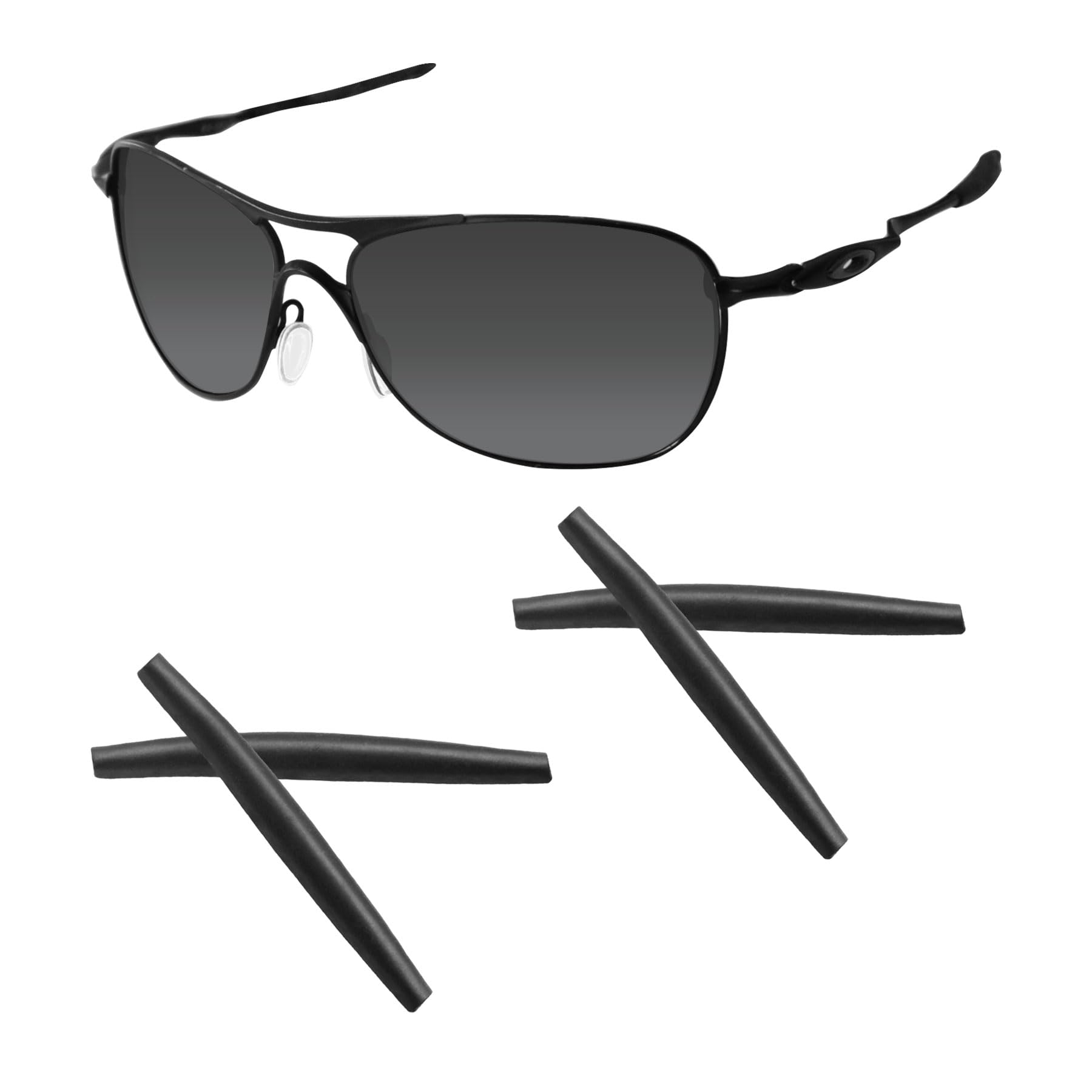 Acefrog 2 Pairs Upgraded Replacement Temple Sleeve Ear Socks for Oakley Crosshair New 2012 OO4060, Crosshair 1.0 2012 OO4005, OO4069, OO6014, Sunglasses, Perfectly Fit, Black