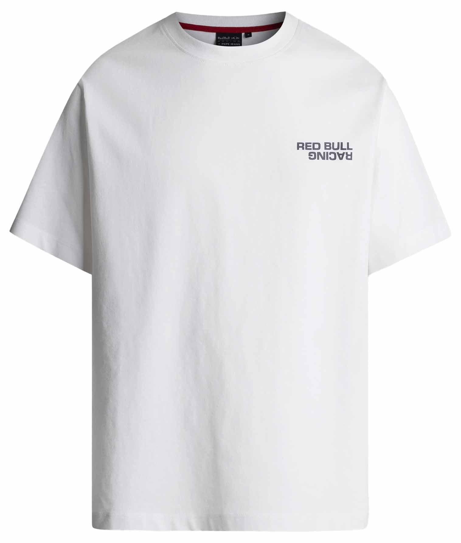 Red Bull Racing X Pepe Jeans Men's Reflect Logo TEE T-Shirt, White (White), M