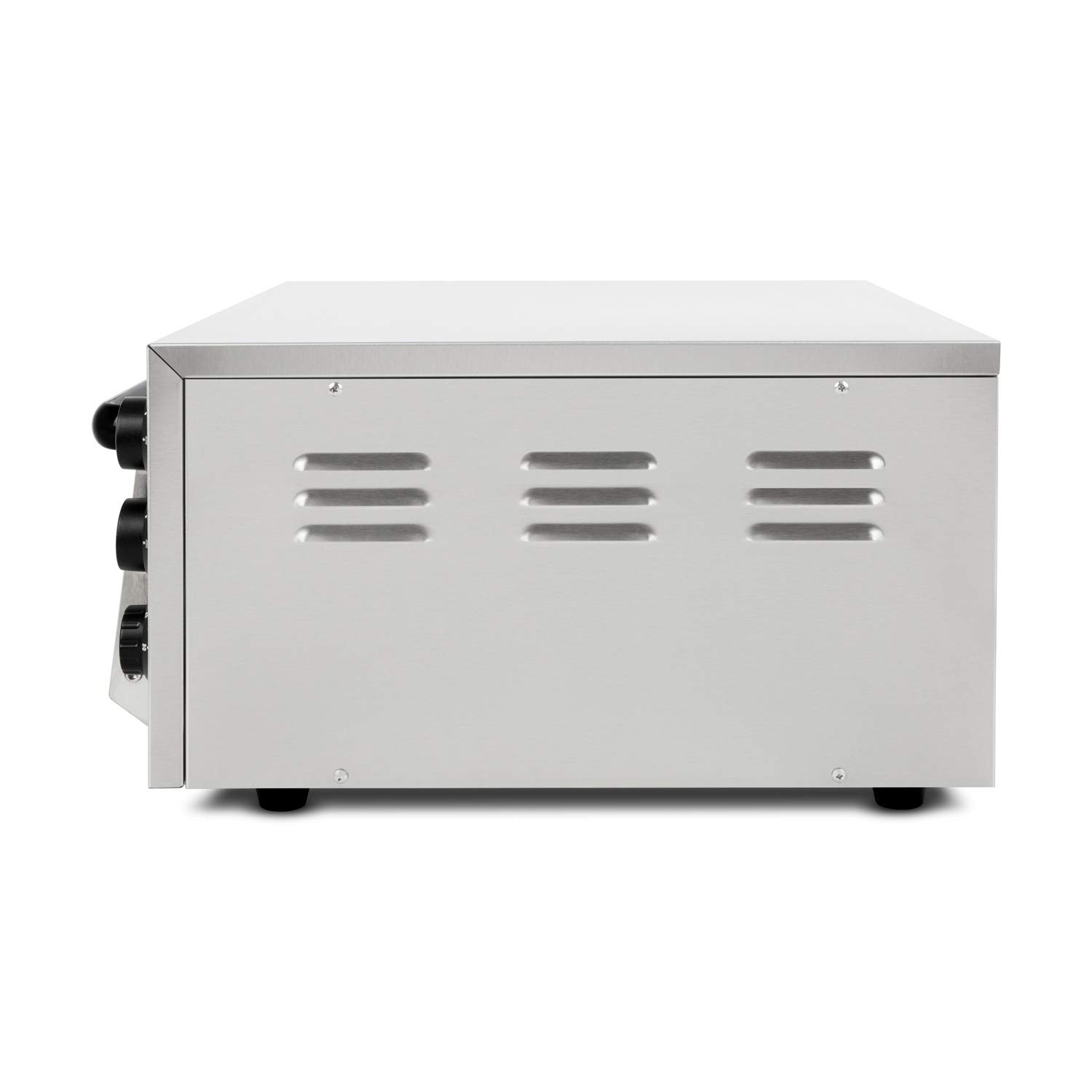 VERTES Four à pizza, électrique 2000W, four en pierre en acier inoxydable avec pierre réfractaire, chaleur de voûte et de sole réglable indépendamment jusqu'à 350°C, fonction minuterie et lumière