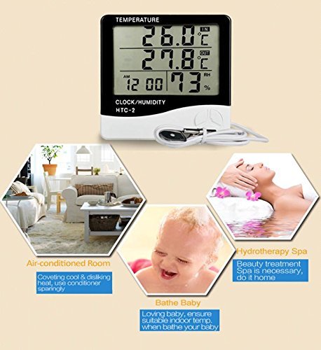 TopoGrow Digital Humidity Monitor with Indoor Thermometer Hygrometer Gauge Indicator with Lock, Wireless for Grow Tent Indoor Plant Growing (Humidity Monitor)