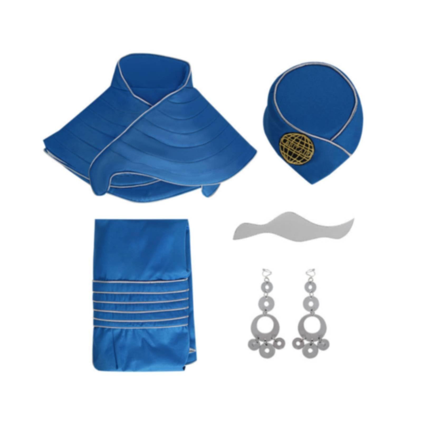 Vestido Disfraz Mujer Cosplay Uniforme de Aviación Completo de con Gorro y Detalles Distintivos de Uniforme Adecuado para Presentaciones Teatrales Fiestas Halloween