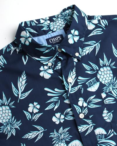 Chaps Men's Button-Down Shirt - Classic Woven Short Sleeve Formal Collared Shirt with Chest Pocket for Men (Sizes: S-XXL)3